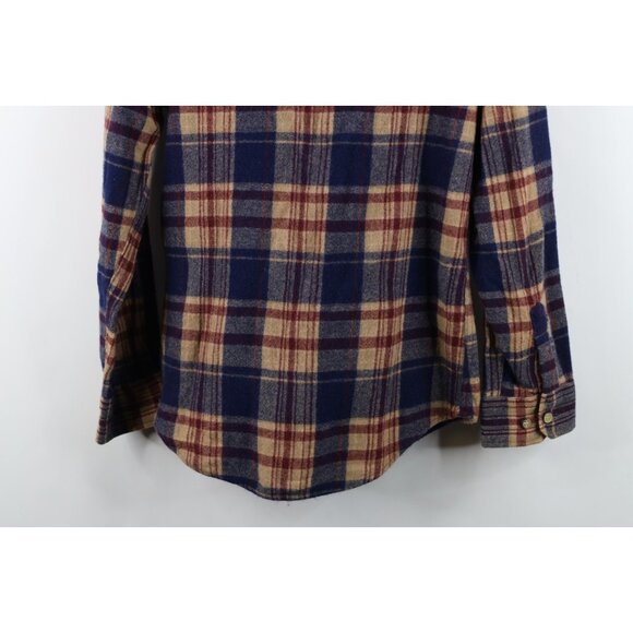 Vtg 70s 80s Streetwear Mens Medium Wool Blend Knit Collared Button Shirt Plaid - Picture 11 of 11